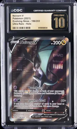 2021 POKEMON EVOLVING SKIES ULTRA RARE - HOLO #196/203 NOIVERN V CGC 10 PRISTINE - Image 1