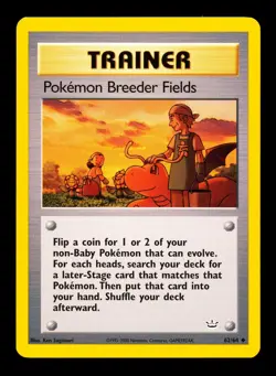 2001 Pokemon Neo Revelation Pokemon Breeder Fields 62/64 Light Play - Image 1