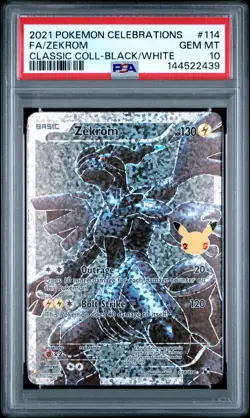 Zekrom 114 Celebrations Classic Collection Pokemon PSA 10 - Image 1