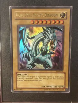 Yugioh Blue-Eyes White Dragon LOB-001 Legend Of Blue Eyes Misprint SGC 1 - Image 3