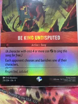 Be King Undisputed 216/204 Disney Lorcana Fabled Mint Condition Foil - Image 3