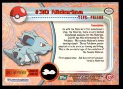 Pokemon Card Nidorina #30 TOPPS Series 1 3rd Print Green Label NEAR MINT!!!!!!!! - Image 2