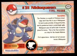 Pokemon Card Nidoqueen #31 TOPPS Series 1 3rd Print Green Label NEAR MINT!!!!!!! - Image 2