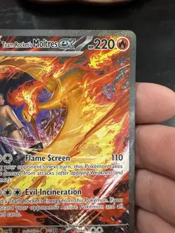 TCG Team Rockets Moltres EX Destined Rivals Card 229/182 SIR Pokemon NM - Image 2