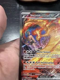 TCG Team Rockets Moltres EX Destined Rivals Card 229/182 SIR Pokemon NM - Image 3