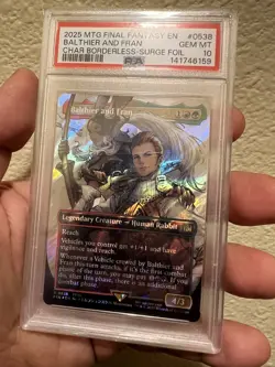 2025 MTG Final Fantasy Balthier & Fran Char Borderless-Surge Foil GEM MT PSA 10 - Image 1