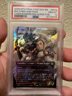 2025 MTG Final Fantasy Balthier & Fran Char Borderless-Surge Foil GEM MT PSA 10 - Image 2