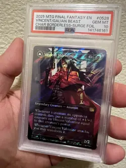 2025 MTG Final Fantasy Vincent/Galian Beast Borderless-Surge Foil GEM MT PSA 10 - Image 1