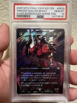 2025 MTG Final Fantasy Vincent/Galian Beast Borderless-Surge Foil GEM MT PSA 10 - Image 2