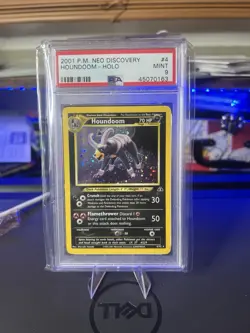 Pokemon TCG Neo Discovery 2001 Houndoom 4/75 Holo Rare Unlimited PSA MINT 9 - Image 1