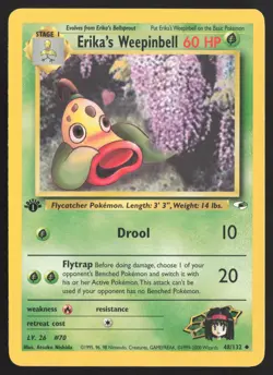 Erika's Weepinbell 48/132 | 1st Edition Gym Heroes | Pokemon NM - Image 1