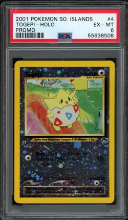 2001 Pokemon Southern Islands Promo Togepi 4/18 Holo PSA 6 EX-MT - Image 1