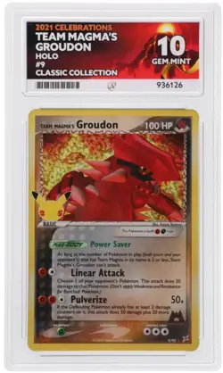 Team Magma's Groudon 9/95 Celebrations 9/95 Pokemon Card ACE 10 - Image 1