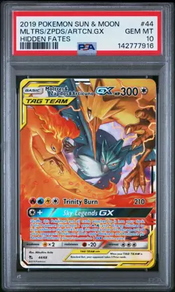 PSA 10 MOLTRES & ZAPDOS & ARTICUNO GX 44/68 HIDDEN FATES POKEMON 😍 - Image 1
