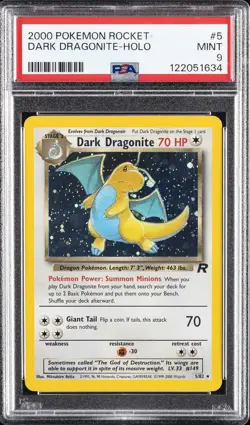 2000 POKEMON ROCKET #5 DARK DRAGONITE-HOLO PSA 9 - Image 1