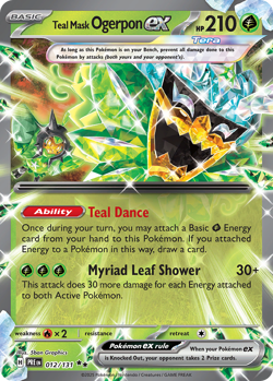 Teal Mask Ogerpon ex - Prismatic Evolutions 12 NM Pokemon - Image 1