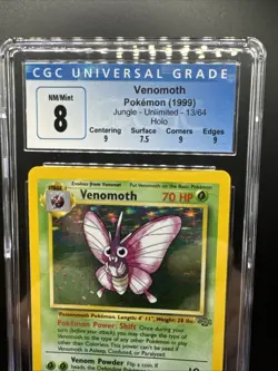 Pokemon 1999 Jungle Unlimited Venomoth 13/64 CGC 8 Near Mint+ - Image 2