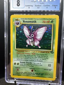 Pokemon 1999 Jungle Unlimited Venomoth 13/64 CGC 8 Near Mint+ - Image 3