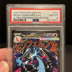 2025 Pokemon MEP Ultra-Premium Col Promo Mega Charizard X ex 23 PSA 10 - Image 3