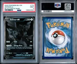 2025 POKEMON BLK EN-BLACK BOLT BLACK WHITE RARE #172 ZEKROM EX 172/086 PSA 9 - Image 3