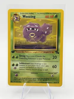 Weezing 1st Edition Pokemon Fossil 45/62 Uncommon Vintage NM - Image 1