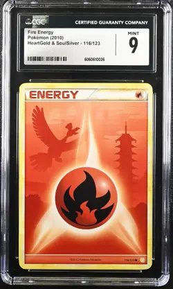 Pokemon HeartGold & SoulSilver Fire Energy (Ho-Oh) 116/123 CGC 9 MINT - Image 1