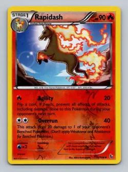 Pokemon XY - Flashfire Rapidash Uncommon,Reverse Holo #15/106 - Image 1