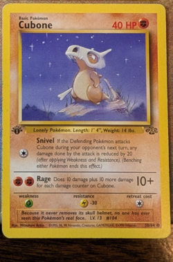 Pokemon Cubone Jungle 1st Edition - LP/MP - Image 1