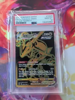 2022 Pokemon Silver Tempest Full Art Rayquaza VMAX Gold TG29 - PSA 10 GEM MINT - Image 1