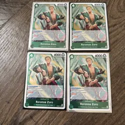 Bandai One Piece CCG Roronoa Zoro PRB02-006 Character PLAYSET x4 - Image 1