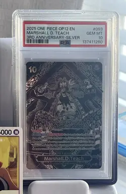 One Piece CCG Marshall.D.Teach 3rd Anniversary Silver OP09-093 PSA 10 Gem Mint - Image 1