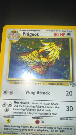 Pokemon TCG Pidgeot Jungle Holo Card 8/64 Unlimited Rare, LP Condition - Image 3