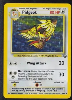 Pokemon TCG Pidgeot Jungle Holo Card 8/64 Unlimited Rare LP Condition - Image 1