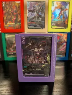 Gundam Card Game Deck Box, 50-80 Sleeved Card Capacity (PURPLE) - Image 1