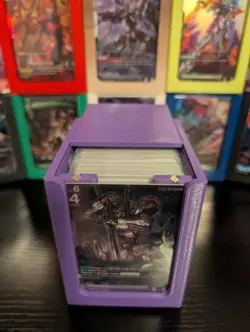 Gundam Card Game Deck Box, 50-80 Sleeved Card Capacity (PURPLE) - Image 2