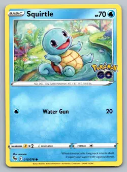 Squirtle 015/078 (NM, Pokemon Card, Pokemon Go, 2022, Water, Common) Free S&H - Image 1
