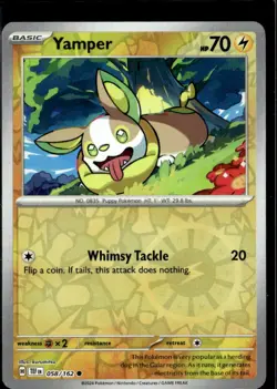 Pokemon Yamper 058/162 Temporal Forces Reverse Holo Common 5 Card Lot - Image 1