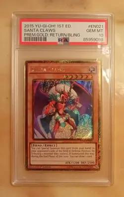 Yu-Gi-Oh 2015 Santa Claws PSA 10 GEM MINT PGL2-EN021 1st Edition Gold Secret! - Image 1