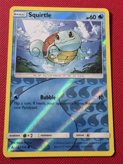 Pokemon TCG Squirtle Reverse Holo 33/214 SM Unbroken Bonds MP - Image 1