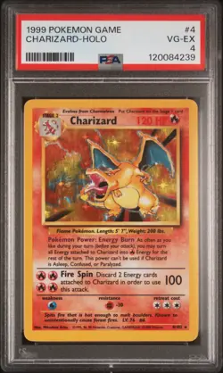 Pokemon TCG Charizard Base Set 4/102 Holo Rare PSA 4 1999 - Image 1