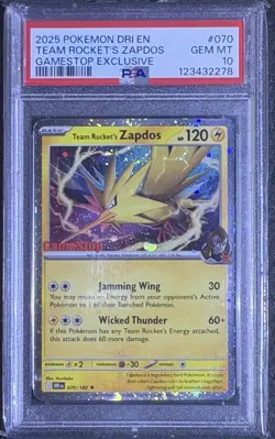 Pokemon Team Rocket's Zapdos GameStop Exclusive Destined Rivals Holo #070 PSA 10 - Image 1