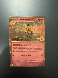 Lillie's Ribombee SVP 183 - Pokemon TCG: Journey Together Prerelease Stamped LP - Image 1