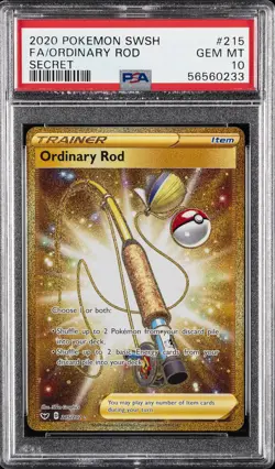 2020 POKEMON SWORD & SHIELD SECRET #215 FULL ART/ORDINARY ROD PSA 10 - Image 1