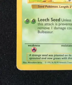 Pokemon TCG Shadowless Bulbasaur 44/102 Base Set LP Condition WOTC 1999 - Image 4