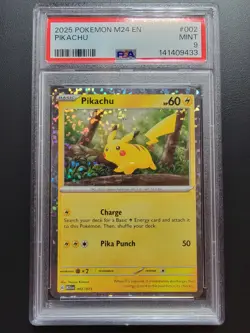 PSA 9 PIKACHU Holofoil Pokemon PROMO M24 EN McDonald's 2025 002/015 MINT - Image 1