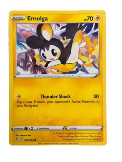 New: 2021 Pokemon TCG Emolga 057 Swsh07: Evolving Skies Regular Common - Image 1