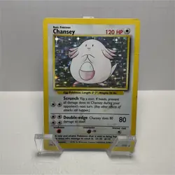 Pokemon Chansey Base Set 3/102 Holo Rare 120HP WotC 1999 Vintage English - Image 1