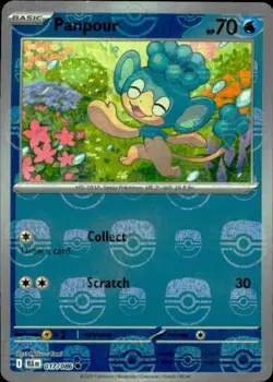 Panpour 017/086 Common Black Bolt Pokemon Reverse Holo NM master ball - Image 1