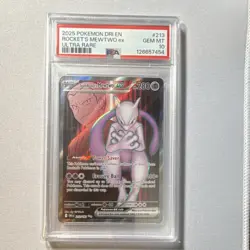 Pokemon Team Rocket's Mewtwo ex Destined Rivals 213/182 Ultra Rare Holo PSA 10 … - Image 1