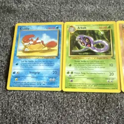 Pokemon TCG Fossil Krabby, Arbok, Geodude, Omanyte Card Lot English 4 Cards - Image 3